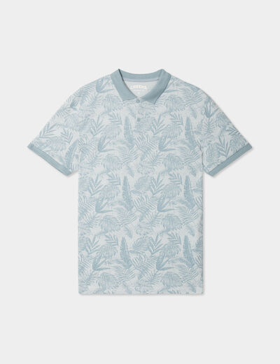 Polo droit manches courtes coton Creeks bleu ciel homme