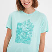 T-shirt manches courtes col rond Creeks bleu turquoise femme