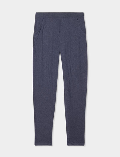 Pantalon de pyjama ajust&eacute; bleu femme