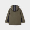 Parka mi-longue zippée à capuche noir garçon