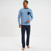 Ensemble pyjama 2 pièces coton bleu marine homme