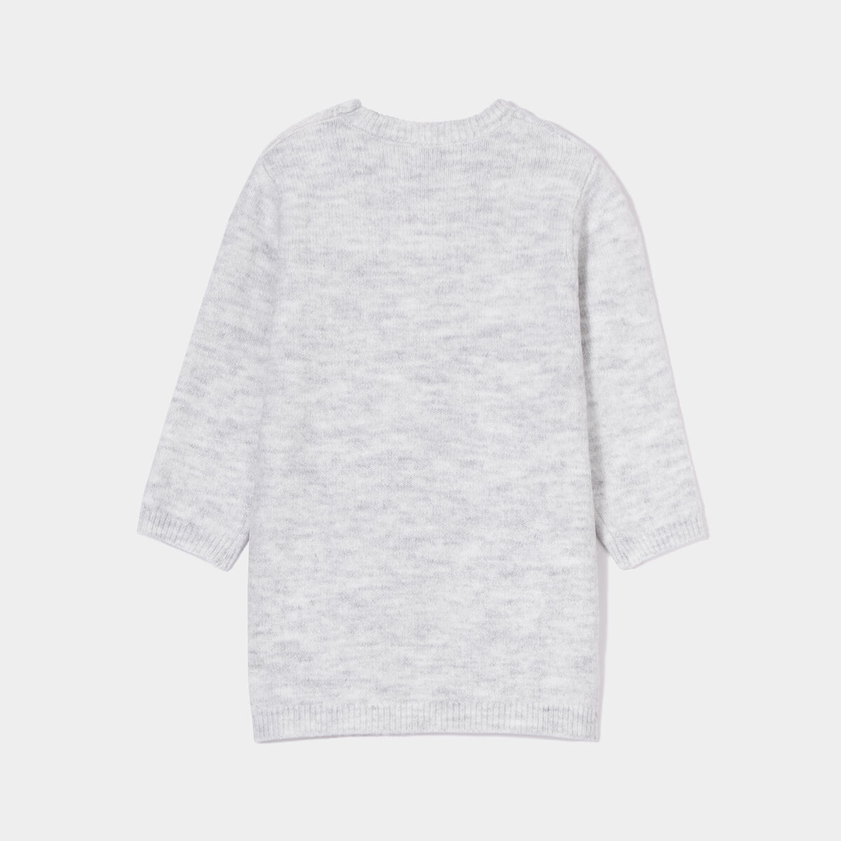 Robe pull épaule boutonnée Kimbaloo gris clair bébé fille