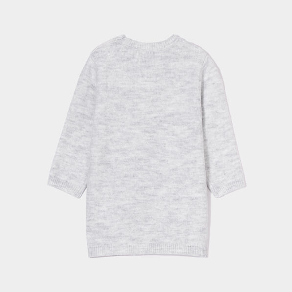 Robe pull épaule boutonnée Kimbaloo gris clair bébé fille