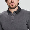 Polo coton manches longues gris foncé homme