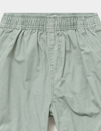 Pantalon jogger doublage coton vert pastel b&eacute;b&eacute; fille