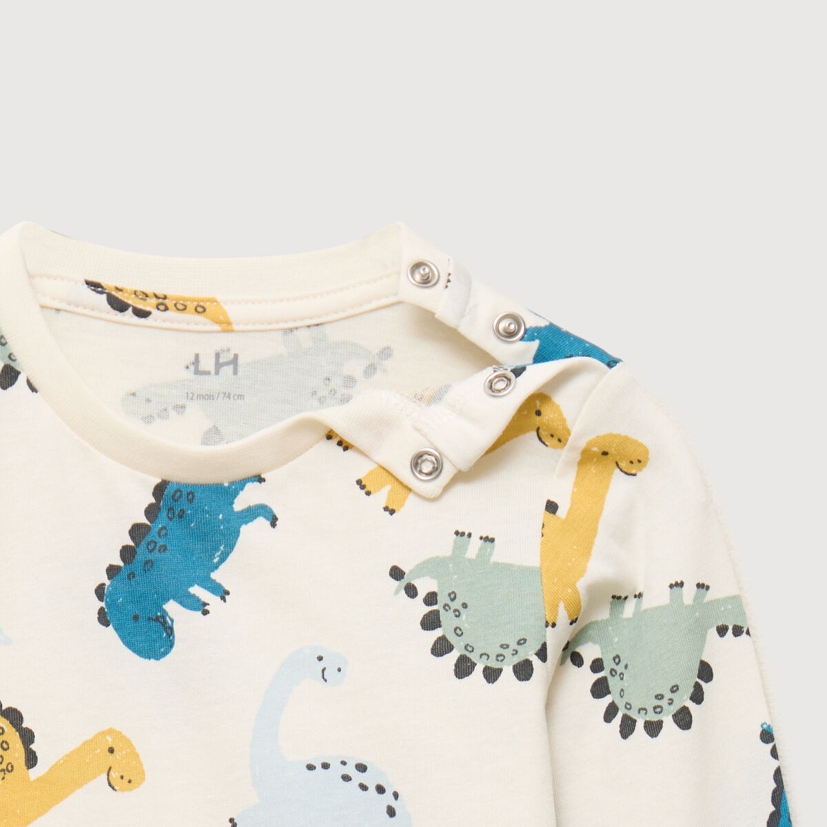 T-shirt manches longues coton ecru b&eacute;b&eacute; gar&ccedil;on