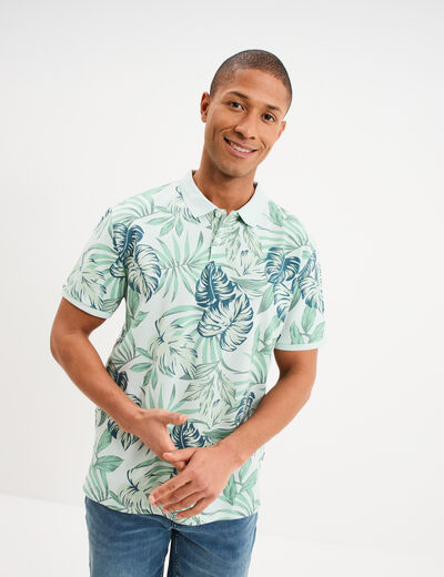 Polo jersey coton manches courtes vert homme