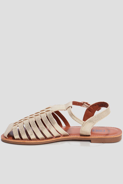 Sandales multibrides Creeks jaune or femme