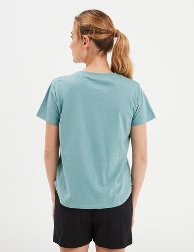 Ensemble pyjama short coton Tic et Tac bleu gris femme