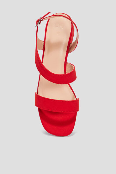 Sandales à talons rouge femme