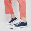 Tennis en toile &agrave; lacets bleu marine femme