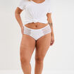 Shorty coton majoritaire avec dentelle blanc femme grande taille