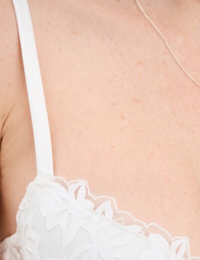 Soutien-gorge push-up paddé dentelle blanc femme