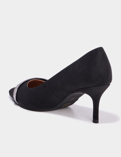 Escarpins détails strass noir femme
