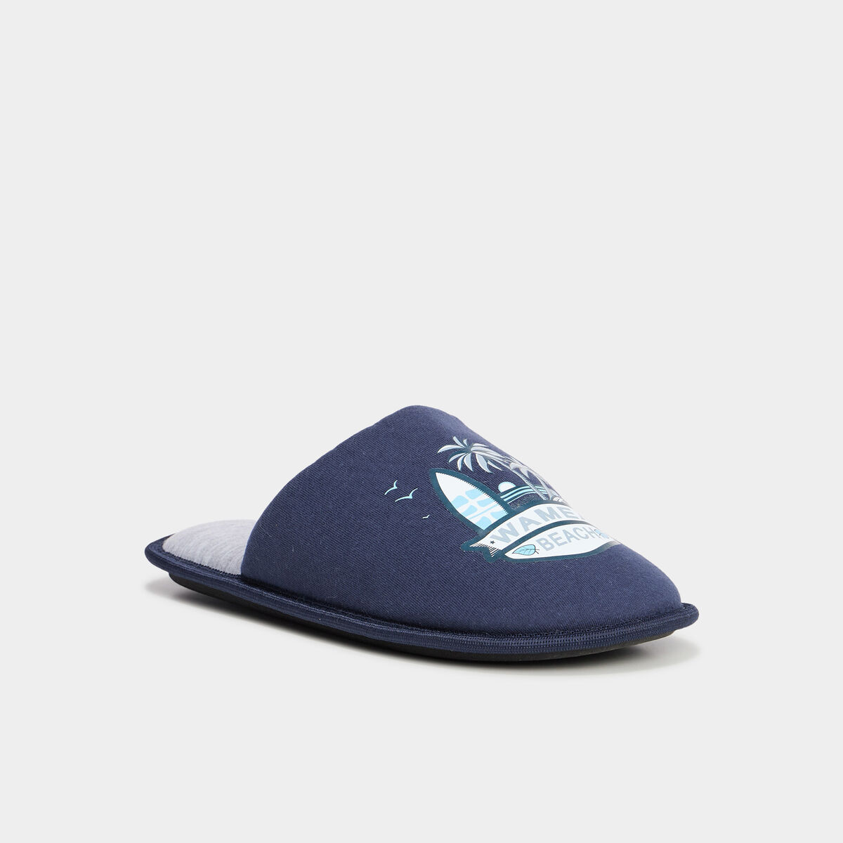 Chaussons mules bleu homme