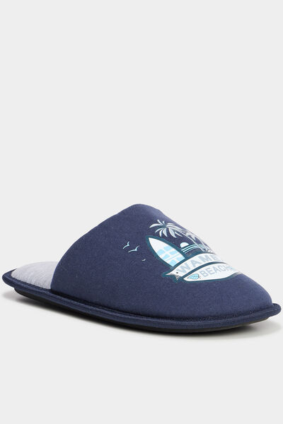 Chaussons mules bleu homme