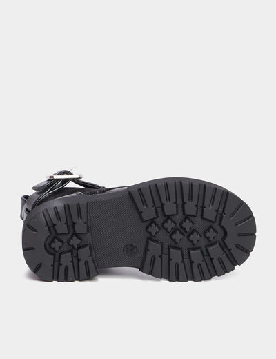 Bottines à lacets avec boucles noir fille