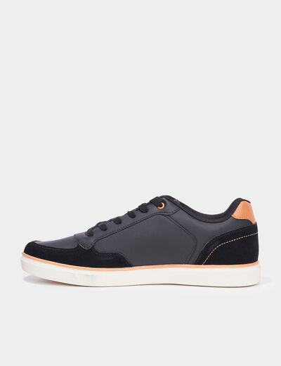 Tennis basses à lacets noir homme