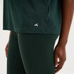 T-shirt de sport droit manches courtes vert fonc&eacute; femme
