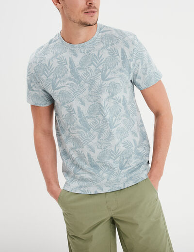 T-shirt manches courtes col rond bleu ciel homme