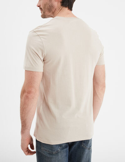 T-shirt droit en coton manches courtes gris clair homme