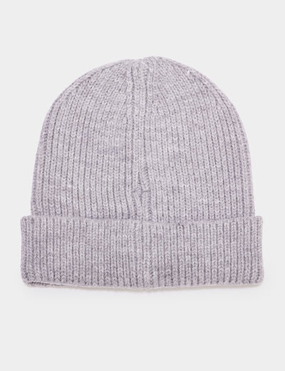 Bonnet tricoté gris homme