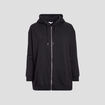 Sweat à capuche zippé noir femme grande taille