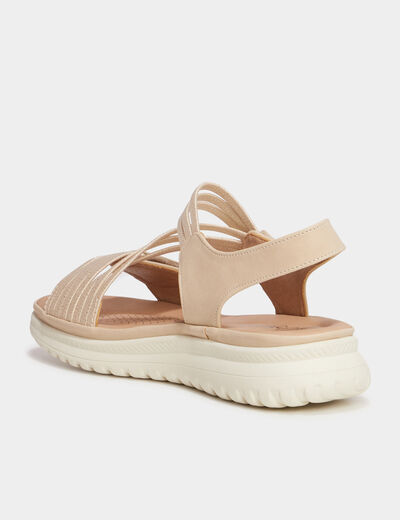Sandales pied large Confortissimo sable femme