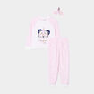 Ensemble pyjama pantalon pilou 3 pièces rose poudrée fille