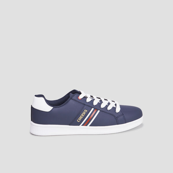 Tennis basses à lacets bleu marine homme