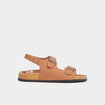 Sandales bride talon &agrave; scratch marron clair gar&ccedil;on