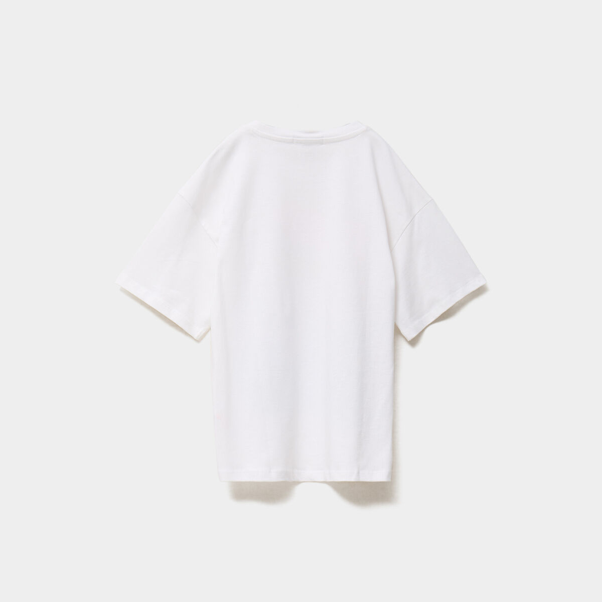 T-shirt oversize manches courtes coton ivoire fille