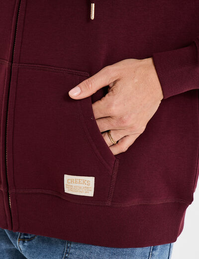 Sweat zippé à capuche Creeks Original bordeaux femme