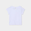 T-shirt col claudine manches ballons blanc bébé fille