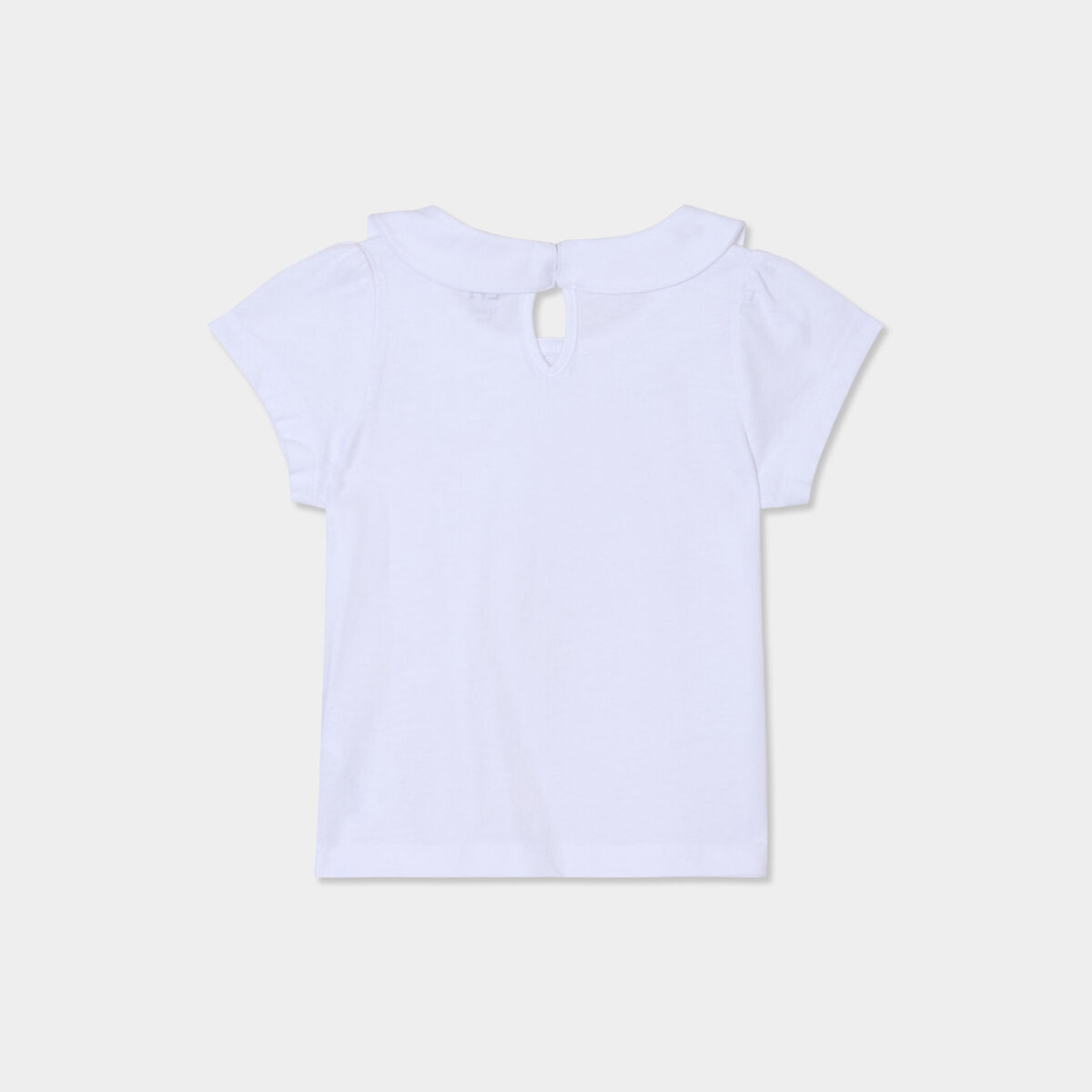T-shirt col claudine manches ballons blanc bébé fille