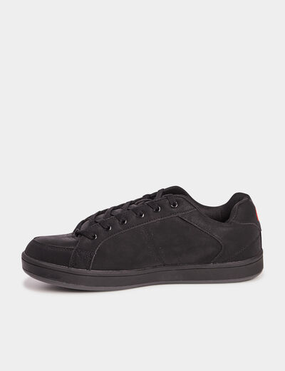 Tennis à lacets bout rond noir homme