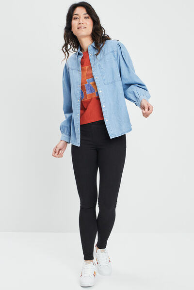 Jegging taille standard denim noir femme