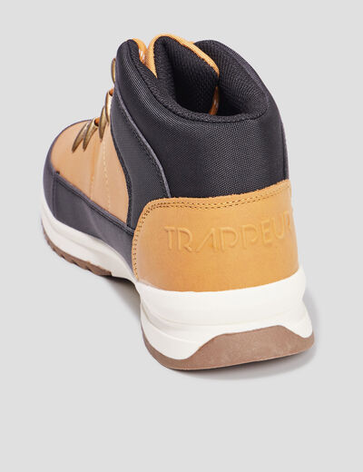 Bottines montantes &agrave; lacets jaune homme