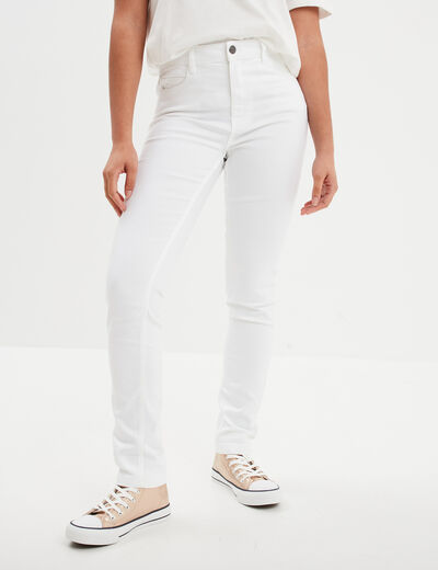 Pantalon slim taille standard blanc femme