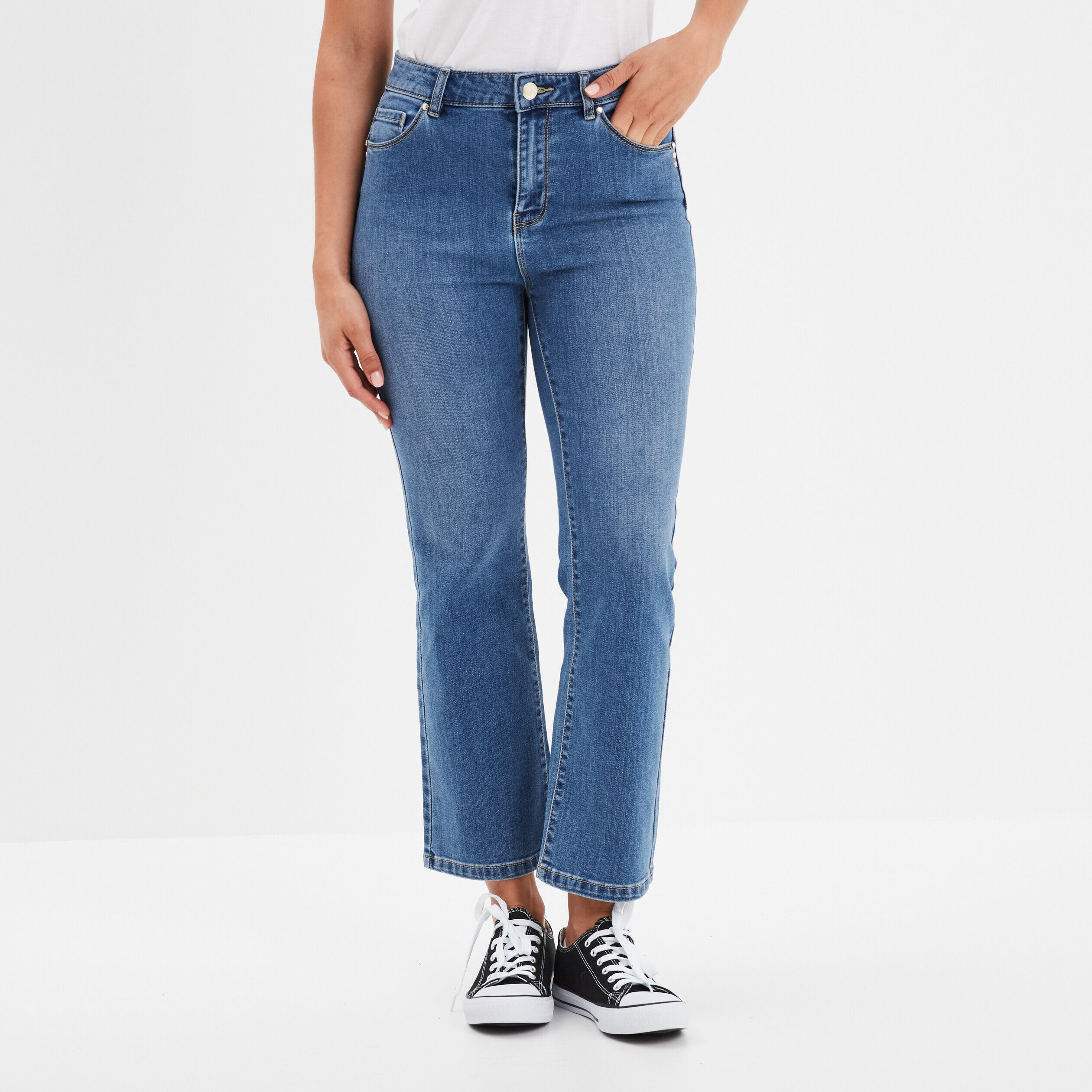 Jeans flare push up 7/8ème Mosquitos denim double stone femme MOSQUITOS