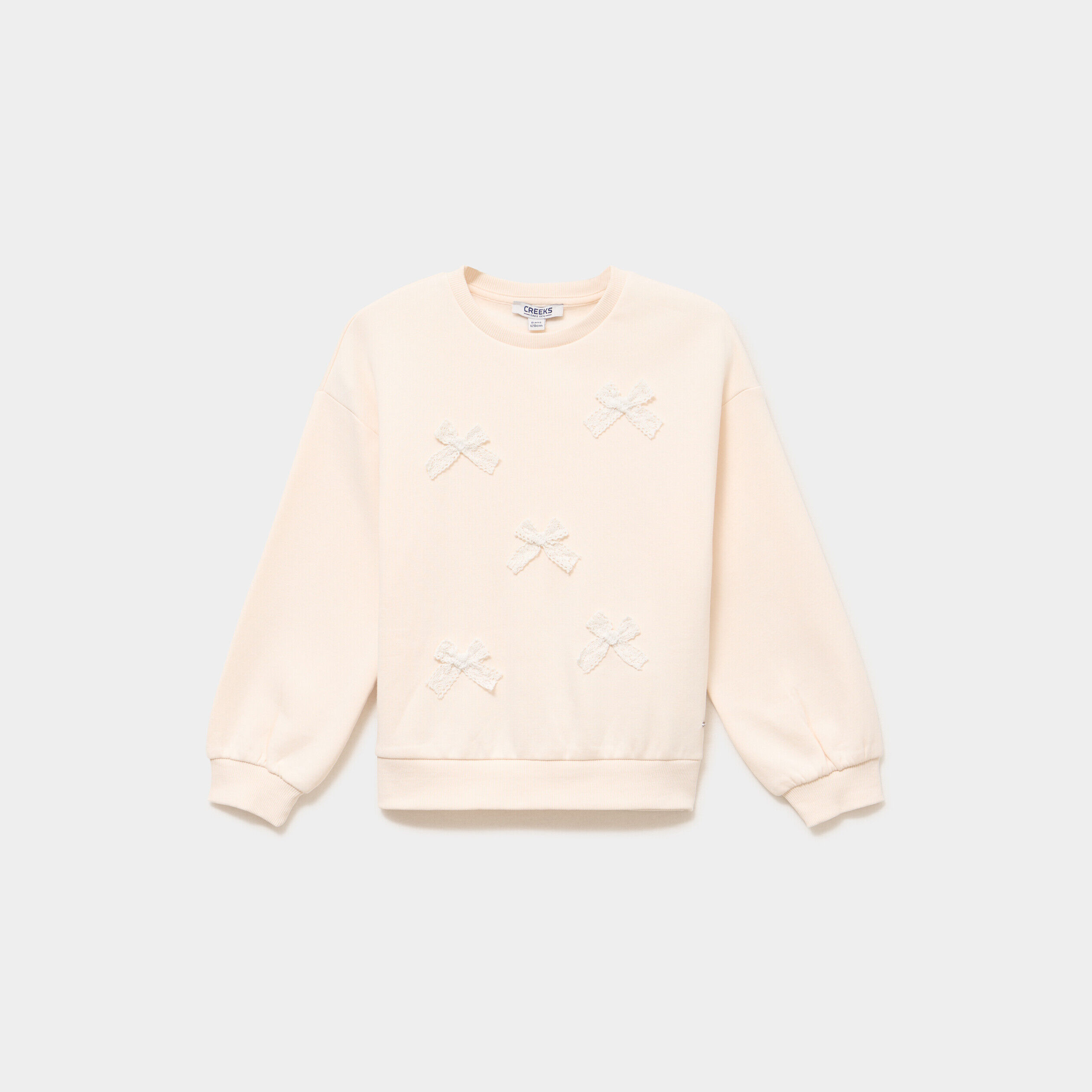 Sweat oversize avec noeuds macramé ivoire fille CREEKS