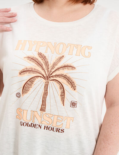 T-shirt manches courtes blanc femme grande taille