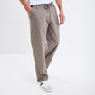 Pantalon chino mélange lin coton gris homme