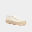 Tennis basses semelles en corde blanc femme