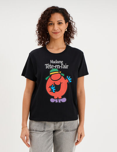 T-shirt madame t&ecirc;te-en-l'air noir femme