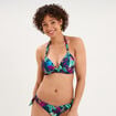 Haut de maillot de bain forme triangle bleu p&eacute;trole femme