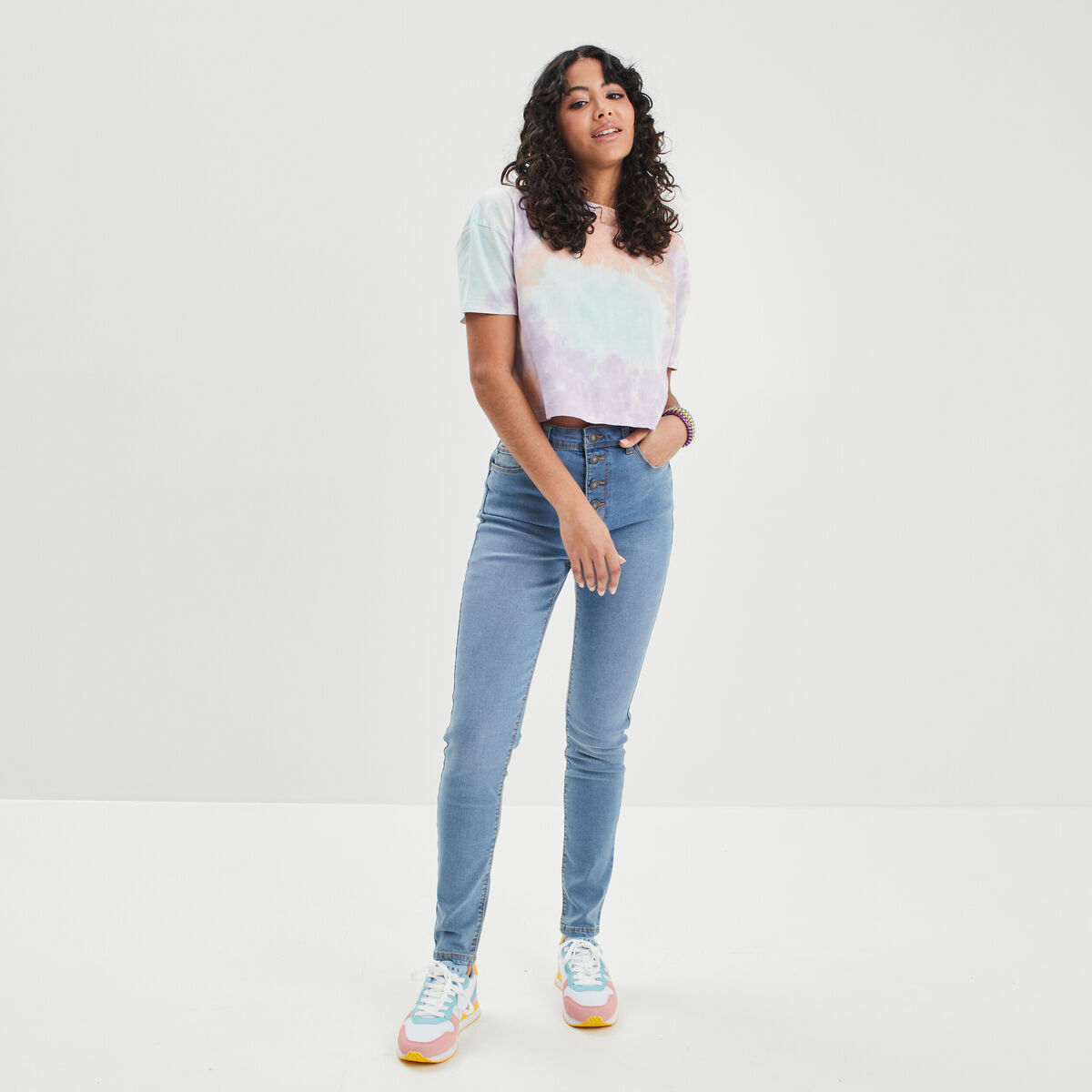 T-shirt cropped oversize Creeks rose femme