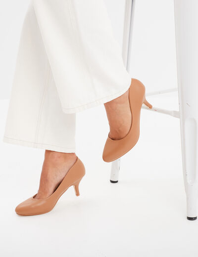 Escarpins iris&eacute;s marron clair femme