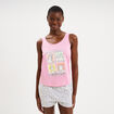 Ensemble pyjama short et d&eacute;bardeur rose femme