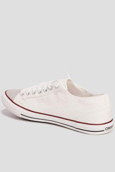 Tennis en toile à lacets Creeks blanc homme